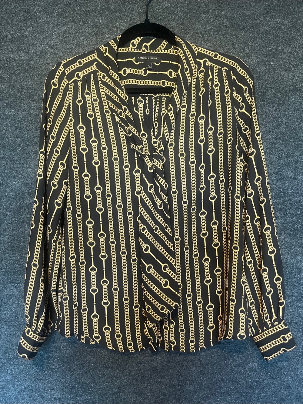 Banana Republic Blouse with Gold Chain Print